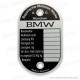Plaque de chassis / cadre neutre toutes BMW R25 à R69S piéce neuve moto BMW