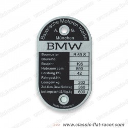 Plaque de chassis / cadre BMW R69S piéce détachée d'origine moto BMW classique