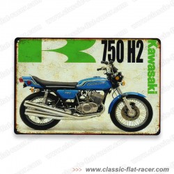 Plaque publicitaire Kawasaki 750 H2 en 20x30 cm