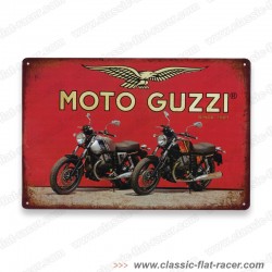 Plaque publicitaire copie Moto Guzzi 1921 en 20x30 cm.