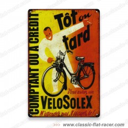 Plaque publicitaire copie Vélo Solex 1800 en 20x30 cm.
