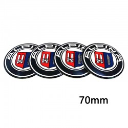  logo style préparateur ALPINA / BMW AUTO / MOTO en 70 mm relief aluminium 